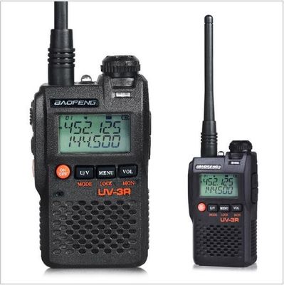 Walkie Talkie UV-3R a lungo raggio a doppia banda UHF VHF Radio a due vie con display LCD