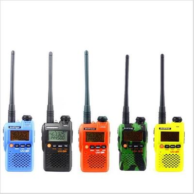 Walkie Talkie UV-3R a lungo raggio a doppia banda UHF VHF Radio a due vie con display LCD