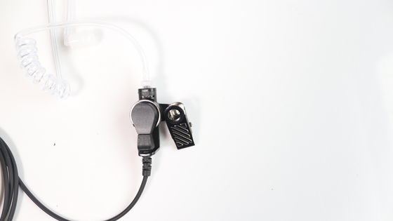 Microfono nero con auricolari di cancellazione del rumore per connettori 3,5 mm Walkie Talkie Headset
