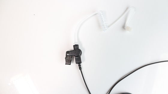 Microfono nero con auricolari di cancellazione del rumore per connettori 3,5 mm Walkie Talkie Headset