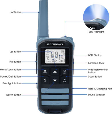 BF FR-22A 2W Walkie Talkie a lungo raggio per escursioni Intercom per comunicazione esterna
