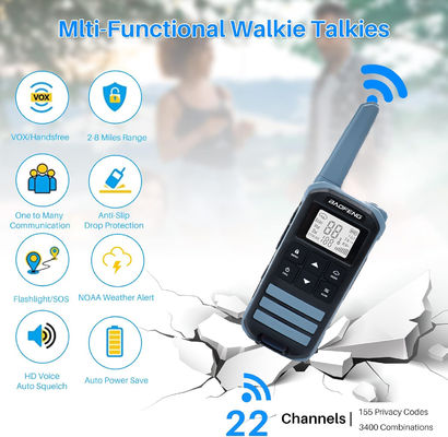 BF FR-22A 2W Walkie Talkie a lungo raggio per escursioni Intercom per comunicazione esterna