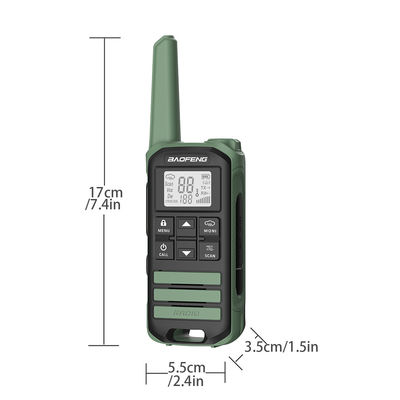 BF FR-22A 2W Walkie Talkie a lungo raggio per escursioni Intercom per comunicazione esterna