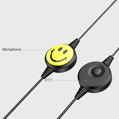Microfono a tubo trasparente acustico flessibile cuffia radio bidirezionale per walkie-talkie nero
