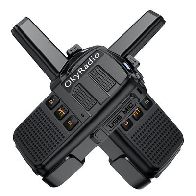 Radio portatili a due vie da 5W in nero con batteria ricaricabile e caricabatterie USB