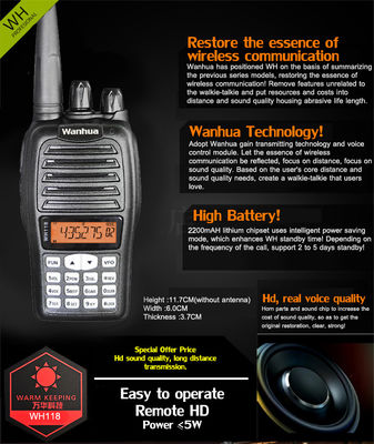 OEM personalizza Walkie Talkie Tipo 4G POC WH118 Radio digitale Nero UHF VHF Professional