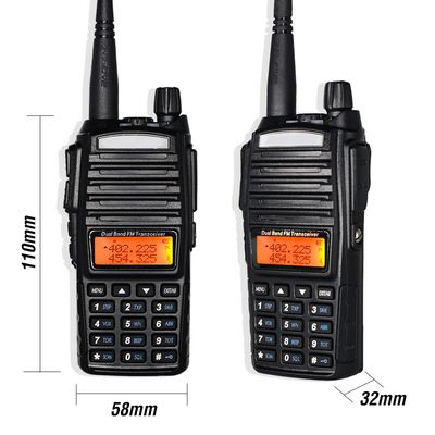 8W UV-82 Talkie BF a doppia banda Walkie-talkie radio portatile nera per la comunicazione VHF