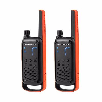 T82 GMRS Radio Mini Walkie Talkie 20 Canali 1-10km Range Lanterna portatile arancione
