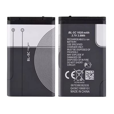 Batteria a litio BL-5C di lunga durata per Nokia1100 1600 E60 N70 Vita più di 500 volte