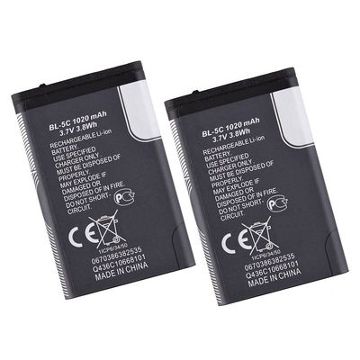 Batterie ricaricabili per cellulari BL-5C Liion per Nokia 6600 6230 3650 E50 N70 1100 6268 E70 3.7V 1020mAh
