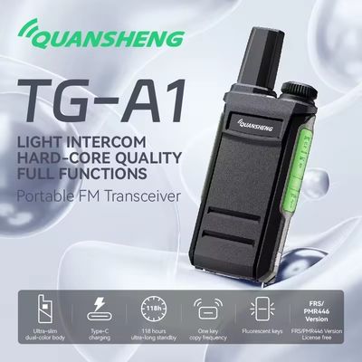 1-3km Talk Range QuanSheng TG-A1 Wireless Long Range Transmitter Professionale Walkie Talkie Nero