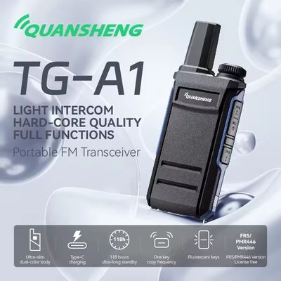 1-3km Talk Range QuanSheng TG-A1 Wireless Long Range Transmitter Professionale Walkie Talkie Nero