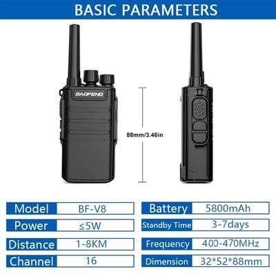 2024 Baofeng Mini BF-V8 Two Way Ham CB Radio Handheld Grigio Verde Arancio Intercom