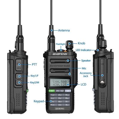 GMRS Walkie Talkie tipo Baofeng UV-9R PRO impermeabile IP68 Radio a lunga portata UHF/VHF