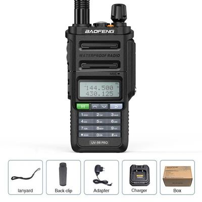 GMRS Walkie Talkie tipo Baofeng UV-9R PRO impermeabile IP68 Radio a lunga portata UHF/VHF