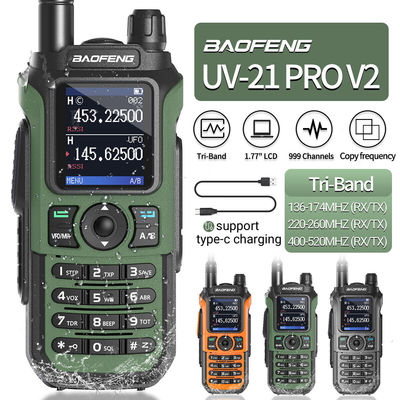 Long Range Baofeng UV-21 Pro Walkie Talkie con interfono 999 CHS e frequenza a doppia banda