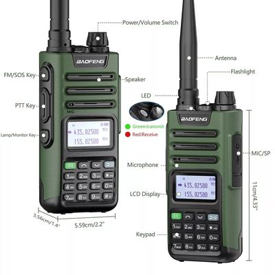Radio UV13 Pro a due vie GMRS 136-174/400-520MHz Walkie Talkie con caricabatterie di tipo C