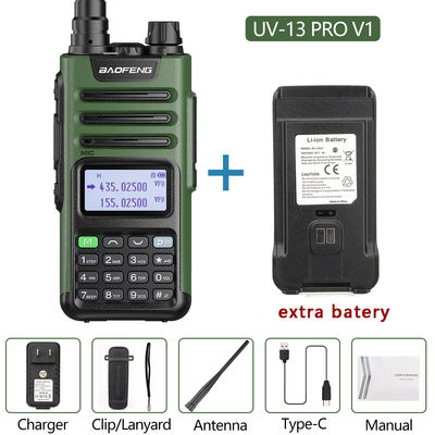 Radio UV13 Pro a due vie GMRS 136-174/400-520MHz Walkie Talkie con caricabatterie di tipo C