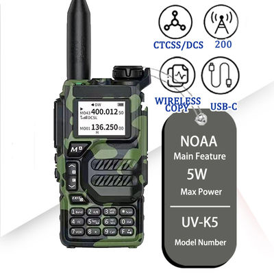 5W Quansheng UV-K5 Walkie Talkie Two Way Radio con caricabatterie USB-C Tipo di frequenza VHF UHF