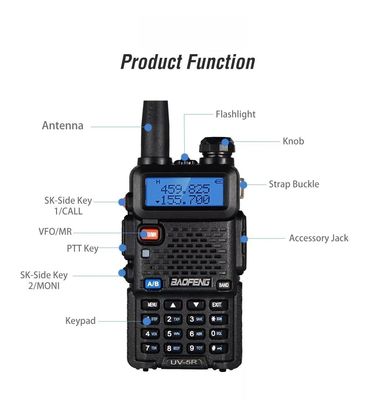 5 colori Vhf Walkie Talkie Dual Band Digital Baofeng Uv-5r Radio a due vie per la radio di prosciutto