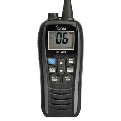 IC-M25 Intercom portatile Walkie Talkie 5W 128 / 16 canali impermeabile portatile nero nel 2024