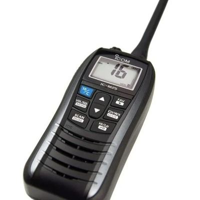IC-M25 Intercom portatile Walkie Talkie 5W 128 / 16 canali impermeabile portatile nero nel 2024