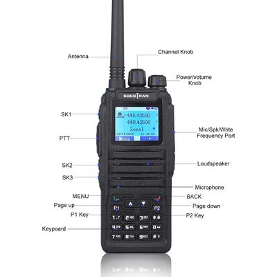 Baofeng DMR DM-1701 128 Canale di archiviazione 136-174MHz 400-470MHz Radio a due vie portatile