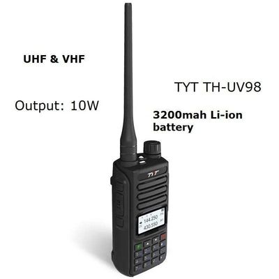 Walkie Talkie impermeabile a doppia banda da 10W con 200 canali e batteria da 3000mAh