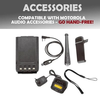 Black Belfone Bf-Td515 VHF UHF Radio Long Range 5W Portable Wireless 2 Way Commerciale