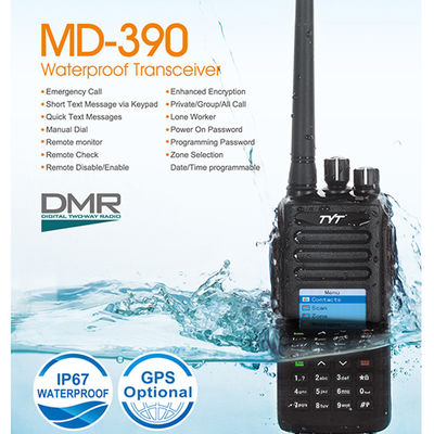 131*61*36mm TYT MD-UV390 DMR Digital Walkie Talkie IP67 Trasmettitore VHF/UHF impermeabile