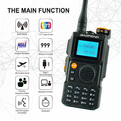Long Range Full Band UV-K6 Tipo C Walkie Talkie di ricarica con batteria standard 1400MAH