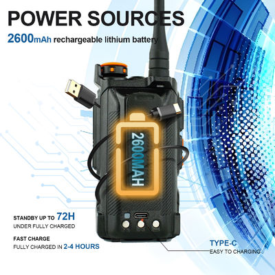 Long Range Full Band UV-K6 Tipo C Walkie Talkie di ricarica con batteria standard 1400MAH