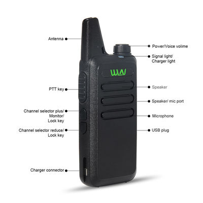 WLN KD-C1 2W/0.5W UHF Mini Walkie Talkie Handheld Transceiver 400-480MHZ Bianco in necessità