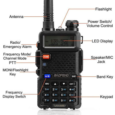 136-174/400-520MHz gamma di frequenza portabile walkie-talkie wireless per la comunicazione di squadra