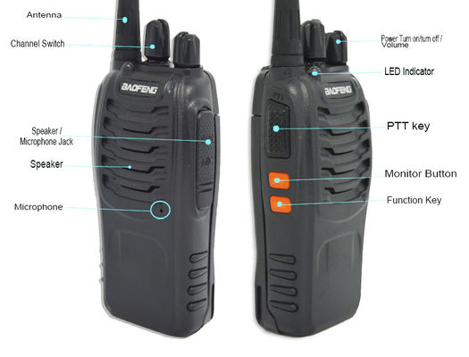 BF888S Radio bidirezionale 5W Potenza di uscita 400-470MHZ Frequenza e tipo terminale portatile
