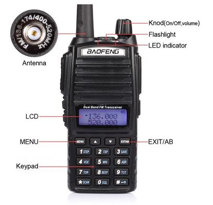220g Nero UV82 8W BAOFENG Dual Band 2 Way Walkie Talkie UV-82 e Radio più venduto