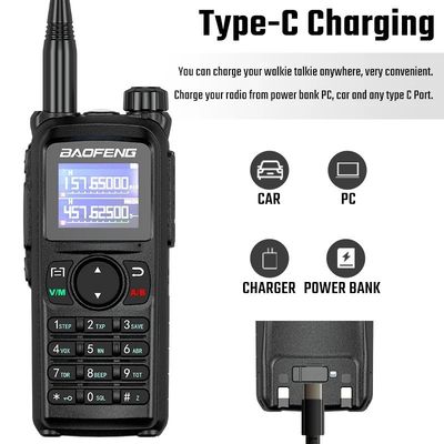 1-10KM Talk Range Baofeng UV-28L 10W Tri-Band Intercom USB-C Carica Radio CB Portatile