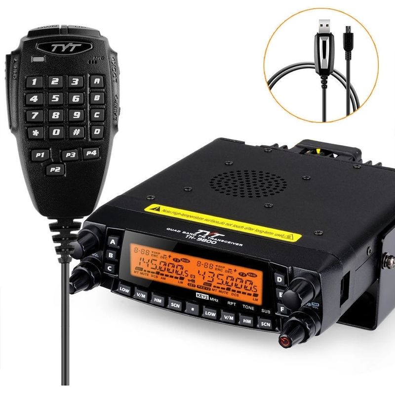 TYT TH-9800 Car Radio 50W Walkie Talkie con 100 km di lunghezza d'azione e 209 canali di archiviazione
