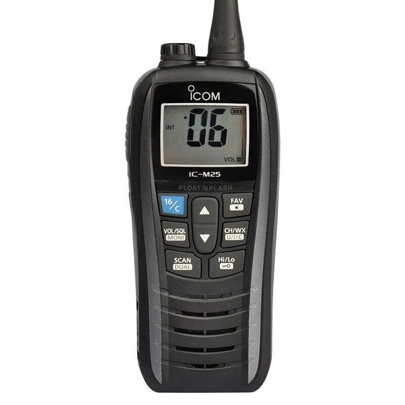 IC-M25 Intercom portatile Walkie Talkie 5W 128 / 16 canali impermeabile portatile nero nel 2024